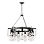 Hubbardton Forge Apothecary 9 Light 35" Wide Chandelier Black / Clear