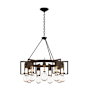 Hubbardton Forge Apothecary 9 Light 35" Wide Chandelier Natural Iron / Clear