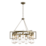 Hubbardton Forge Apothecary 9 Light 35" Wide Chandelier Soft Gold / Clear