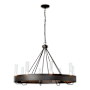 Hubbardton Forge Banded 8 Light 32" Wide Ring Chandelier Dark Smoke / Clear