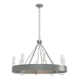 Hubbardton Forge Banded 8 Light 32" Wide Ring Chandelier Vintage Platinum / Clear