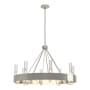 Hubbardton Forge Banded 8 Light 32" Wide Ring Chandelier Sterling / Clear
