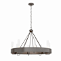 Hubbardton Forge Banded 8 Light 32" Wide Ring Chandelier Oil Rubbed Bronze / Clear