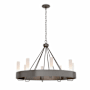 Hubbardton Forge Banded 8 Light 32" Wide Ring Chandelier Oil Rubbed Bronze / Frosted