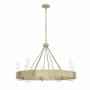 Hubbardton Forge Banded 8 Light 32" Wide Ring Chandelier Modern Brass / Clear