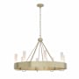 Hubbardton Forge Banded 8 Light 32" Wide Ring Chandelier Modern Brass / Frosted