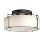 Hubbardton Forge Bow 4 Light 20" Wide Semi-Flush Drum Ceiling Fixture Black / Opal