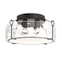 Hubbardton Forge Bow 4 Light 20" Wide Semi-Flush Drum Ceiling Fixture Black / Water