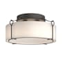 Hubbardton Forge Bow 4 Light 20" Wide Semi-Flush Drum Ceiling Fixture Natural Iron / Opal
