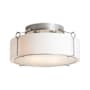 Hubbardton Forge Bow 4 Light 20" Wide Semi-Flush Drum Ceiling Fixture Vintage Platinum / Opal