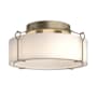 Hubbardton Forge Bow 4 Light 20" Wide Semi-Flush Drum Ceiling Fixture Soft Gold / Opal
