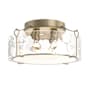 Hubbardton Forge Bow 4 Light 20" Wide Semi-Flush Drum Ceiling Fixture Soft Gold / Water