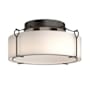 Hubbardton Forge Bow 4 Light 20" Wide Semi-Flush Drum Ceiling Fixture Oil Rubbed Bronze / Opal