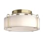 Hubbardton Forge Bow 4 Light 20" Wide Semi-Flush Drum Ceiling Fixture Modern Brass / Opal