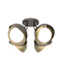 Hubbardton Forge Brooklyn 4 Light 16" Wide Semi-Flush Ceiling Fixture Oil Rubbed Bronze / Modern Brass / Opal