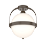 Hubbardton Forge Atlas 14" Wide Semi-Flush Globe Ceiling Fixture Bronze