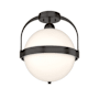Hubbardton Forge Atlas 14" Wide Semi-Flush Globe Ceiling Fixture Oil Rubbed Bronze