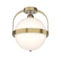 Hubbardton Forge Atlas 14" Wide Semi-Flush Globe Ceiling Fixture Modern Brass