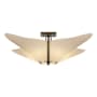 Hubbardton Forge Kirigami 4 Light 23" Wide Semi-Flush Ceiling Fixture Bronze / Spun Frost