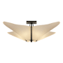 Hubbardton Forge Kirigami 4 Light 23" Wide Semi-Flush Ceiling Fixture Black / Spun Frost