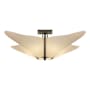 Hubbardton Forge Kirigami 4 Light 23" Wide Semi-Flush Ceiling Fixture Natural Iron / Spun Frost