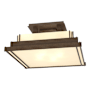 Hubbardton Forge Steppe 4 Light 18" Wide Semi-Flush Square Ceiling Fixture Bronze / White Art