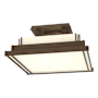 Hubbardton Forge Steppe 4 Light 18" Wide Semi-Flush Square Ceiling Fixture Bronze / Ivory Art