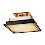 Hubbardton Forge Steppe 4 Light 18" Wide Semi-Flush Square Ceiling Fixture Dark Smoke / White Art