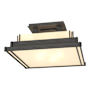 Hubbardton Forge Steppe 4 Light 18" Wide Semi-Flush Square Ceiling Fixture Natural Iron / White Art
