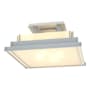 Hubbardton Forge Steppe 4 Light 18" Wide Semi-Flush Square Ceiling Fixture Vintage Platinum / White Art