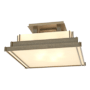 Hubbardton Forge Steppe 4 Light 18" Wide Semi-Flush Square Ceiling Fixture Soft Gold / White Art