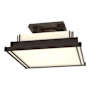 Hubbardton Forge Steppe 4 Light 18" Wide Semi-Flush Square Ceiling Fixture Oil Rubbed Bronze / Ivory Art
