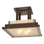 Hubbardton Forge Steppe 4 Light 18" Wide Semi-Flush Square Ceiling Fixture Bronze / White Art