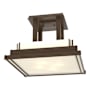 Hubbardton Forge Steppe 4 Light 18" Wide Semi-Flush Square Ceiling Fixture Bronze / Ivory Art