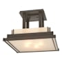 Hubbardton Forge Steppe 4 Light 18" Wide Semi-Flush Square Ceiling Fixture Dark Smoke / White Art