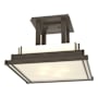 Hubbardton Forge Steppe 4 Light 18" Wide Semi-Flush Square Ceiling Fixture Dark Smoke / Ivory Art
