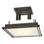 Hubbardton Forge Steppe 4 Light 18" Wide Semi-Flush Square Ceiling Fixture Natural Iron / Ivory Art