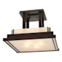 Hubbardton Forge Steppe 4 Light 18" Wide Semi-Flush Square Ceiling Fixture Oil Rubbed Bronze / White Art