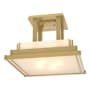 Hubbardton Forge Steppe 4 Light 18" Wide Semi-Flush Square Ceiling Fixture Modern Brass / Ivory Art
