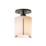 Hubbardton Forge Exos 6" Wide Semi-Flush Ceiling Fixture with Customizable Glass Shade Natural Iron / Opal