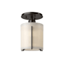 Hubbardton Forge Exos 6" Wide Semi-Flush Ceiling Fixture with Customizable Glass Shade Oil Rubbed Bronze