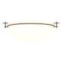 Hubbardton Forge Moonband 3 Light 16" Wide Flush Mount Bowl Ceiling Fixture Bronze / Opal
