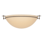 Hubbardton Forge Moonband 3 Light 16" Wide Flush Mount Bowl Ceiling Fixture Bronze / Sand