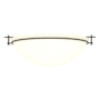 Hubbardton Forge Moonband 3 Light 16" Wide Flush Mount Bowl Ceiling Fixture Dark Smoke / Opal