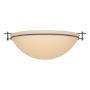 Hubbardton Forge Moonband 3 Light 16" Wide Flush Mount Bowl Ceiling Fixture Dark Smoke / Sand