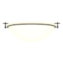 Hubbardton Forge Moonband 3 Light 16" Wide Flush Mount Bowl Ceiling Fixture Black / Opal