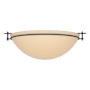 Hubbardton Forge Moonband 3 Light 16" Wide Flush Mount Bowl Ceiling Fixture Black / Sand