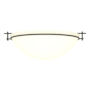 Hubbardton Forge Moonband 3 Light 16" Wide Flush Mount Bowl Ceiling Fixture Natural Iron / Opal