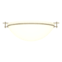 Hubbardton Forge Moonband 3 Light 16" Wide Flush Mount Bowl Ceiling Fixture Soft Gold / Opal