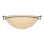Hubbardton Forge Moonband 3 Light 16" Wide Flush Mount Bowl Ceiling Fixture Oil Rubbed Bronze / Sand
